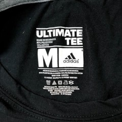 Adidas Ultimate Tee Mens Shirt Size Medium Black Teal 3 Stripes TShirt EUC A5204