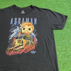 Funko Pop Tees Aquaman Cartoon T-Shirt Adult XL Black Superhero DC Comics