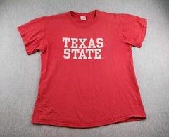 Adults T Shirt Large Texas State Bobcats Red Texas State