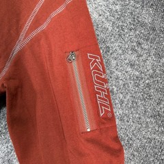 KUHL Wildfibre Shirt Mens Large Red Organic Cotton Zipper Pocket Outdoor Hiking
