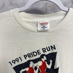 Vintage 90s Pride Run T Shirt Mens XL (Fits smaller) White Long Sleeve 1991