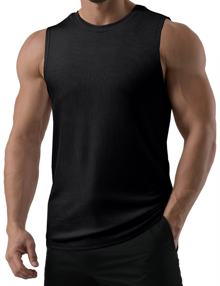 Men’s Tank Tops Quick Dry Workout Sleeveless Gym Muscle Shirts Athletic Bodyb…