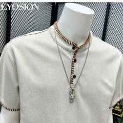 Men’s Henley Shirt Old Money Style Short Sleeve Casual Slim Fit Knit T-Shirt