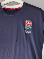 England Rugby Mens T Shirt Large Navy RFU Rose Rugby Union Tee