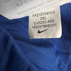 Nike T-Shirt Men Large Blue Short Sleeve Monogram Print Workout DJ5250-480 EUC