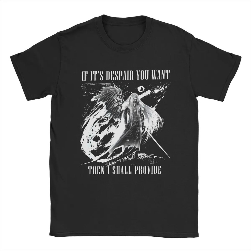 Sephiroth FF7 The One Winged Angel Final Fantasy T Shirts Men’s Cotton