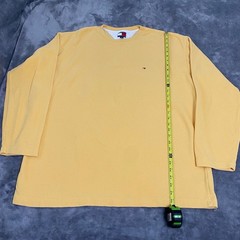 Tommy Hilfiger Men’s Vintage 90s Waffle Knit Long Sleeve Thermal Shirt Yellow XL