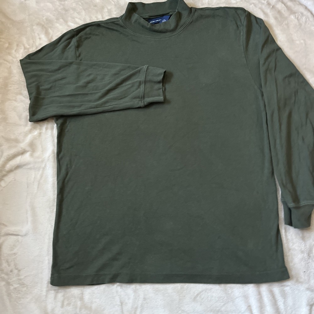 John Ashford men’s turtle neck color olive green long sleeve shirt size XL