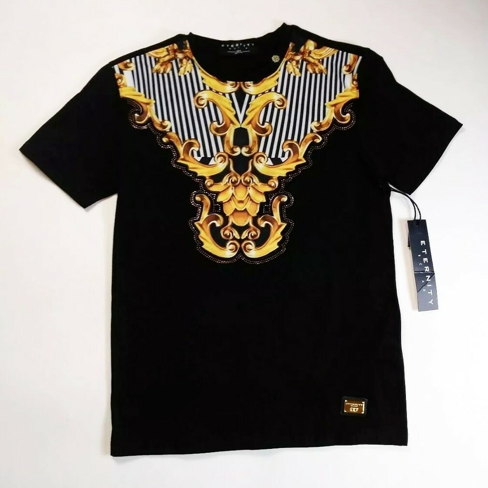 ETERNITY BC/AD men T-SHIRT size small 100%AUTHENTIC nice BLACK/GOLD RARE