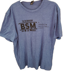 BSM The Documentary Ball Side Middle Brooklyn Basketball Story Blue T Shirt XL