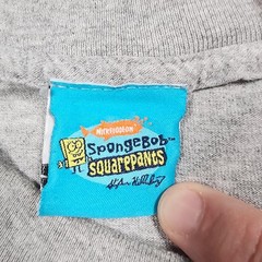 VINTAGE Nickelodeon SpongeBob SquarePants Shirt Men XL Gray Krusty Krew 2003 Y2K