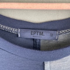 EPTM Men Split Panel T-Shirt Custom Dye Blue Gray Two Tone Streetwear USA M Read