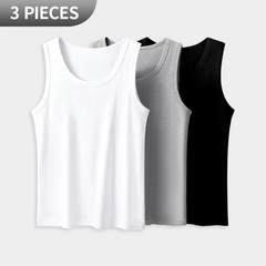 1/3 Pack Four Seasons Men’s Cotton Joker Vest Teenagers Simple Fit Sports.