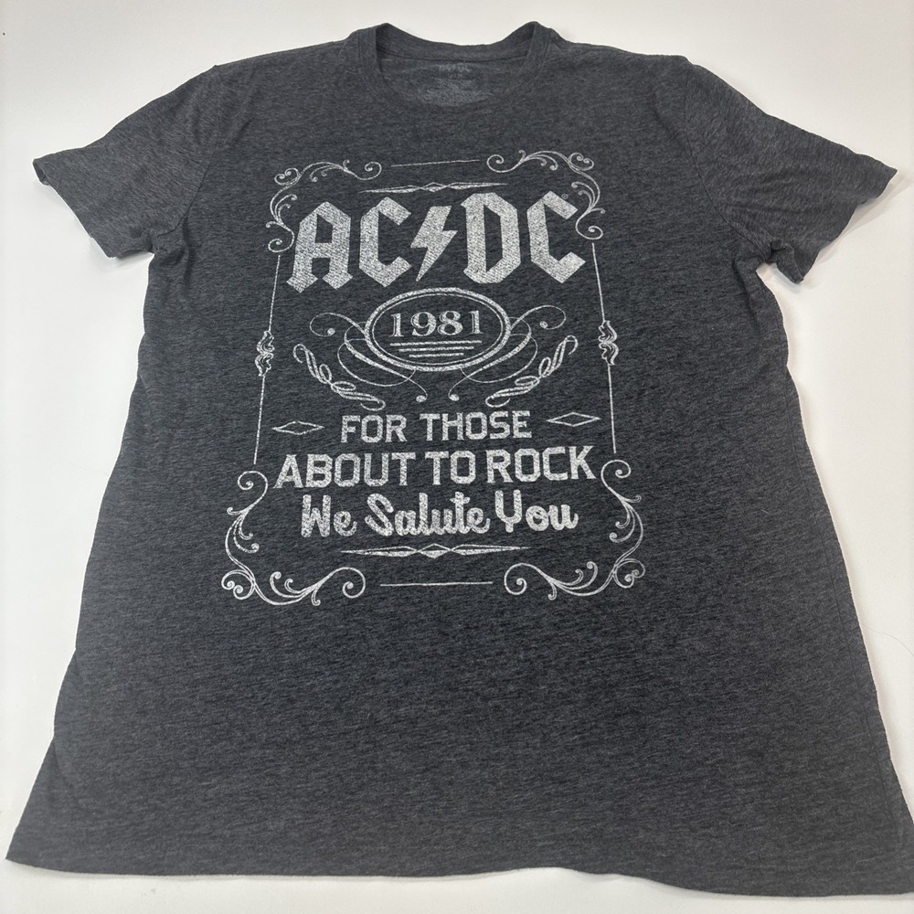 AC/DC For Those About To Rock Tour T Shirt Medium Grey Replica 1981