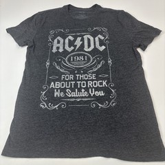AC/DC For Those About To Rock Tour T Shirt Medium Grey Replica 1981