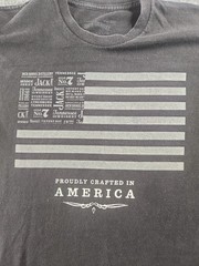Genuine Jack Daniel’s Black T-shirt Proudly Crafted in America Logo Flag SZ M