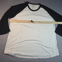 True Classic Baeball style 3/4 Sleeve Black Sleeves White Body XL Extra Large