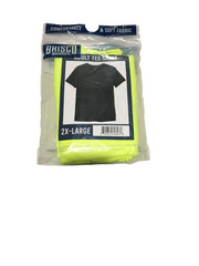 Brisco Brands Comfortable Short Sleeve Fluorescent Yellow T-Shirt Adult 2XL NEW
