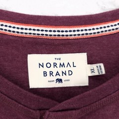 The Normal Brand Henley Long Sleeve Shirt Maroon Red Size XL