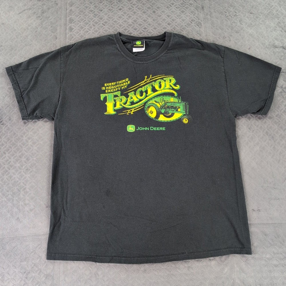 John Deere T Shirt Everything is Negotiable Except My Tractor Black Men XL