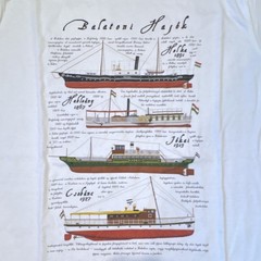 B&C Collection B&C #E190 Men’s L White Cotton Crew Neck Boats Graphic Tee