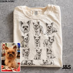 Custom Pet Portrait Personalized Animal Art Comfort Tee