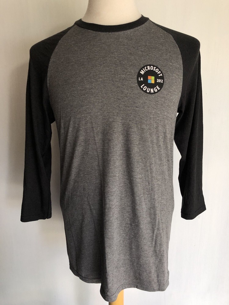 MICROSOFT LOUNGE (2012) Official Los Angeles California Raglan T-Shirt Sz Medium