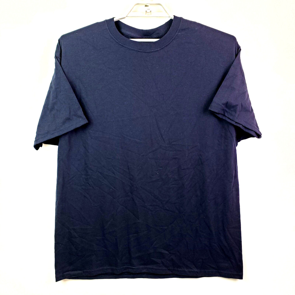 Hanes Mens Size XL Navy Blue Comfort Blend Eco Smart Short Sleeve Crew T Shirt