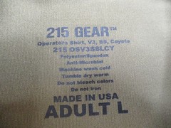 215 Gear Operators Shirt Mens Large Coyote V2 Loop Sleeves Tactical Military