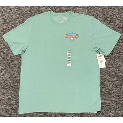 Hurley Mens Large Broken Jade Heather Off The Top Skeleton Surfer Graphic Shirt