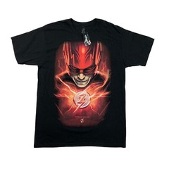 DC Comics T Shirt Mens Large Black Cotton The Flash Worlds Collide Movie Poster