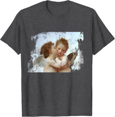 Angel Kissing Aesthetic Grunge Art Cherub Sweatshirt T-shirt