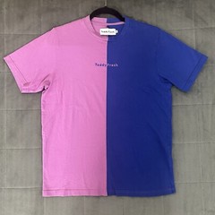 Teddy Fresh Color Block T Shirt Men’s Small – Pink Blue Crewneck Logo