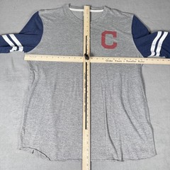 Homage Shirt Mens Large Gray Blue 3/4 Sleeve Henley C Raglan Baseball Tee