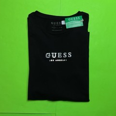 GUESS Los Angeles Men’s Long Sleeve T-Shirt SMALL Black w/White, Silver NEW