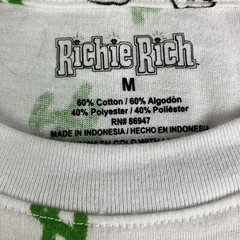 Richie Rich Money Logo Graphic T-Shirt Size Medium Dollar Sign Green Cartoon EUC