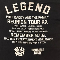 Puff Daddy & The Family Reunion Tour Bad Boy Concert Shirt Mens Large Black