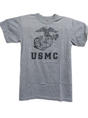 USMC Gray T-shirt EGA Eagle Globe & Anchor Rothco US Marine Corps Short Sleeve