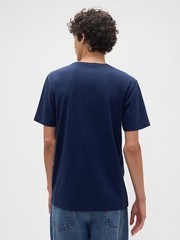 Gap Everyday Soft Shirt Mens Large Tapestry Navy Blue V-Neck Cotton Jersey Tee L