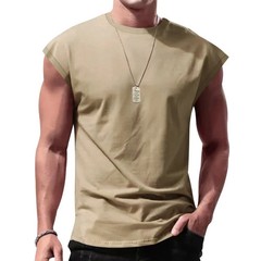 Men’s Loose Short Sleeve T-Shirt round Neck Sleeveless Casual Breathable Summer