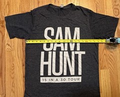 Sam Hunt 15 In A 30 Concert Tour T-shirt Adult Medium