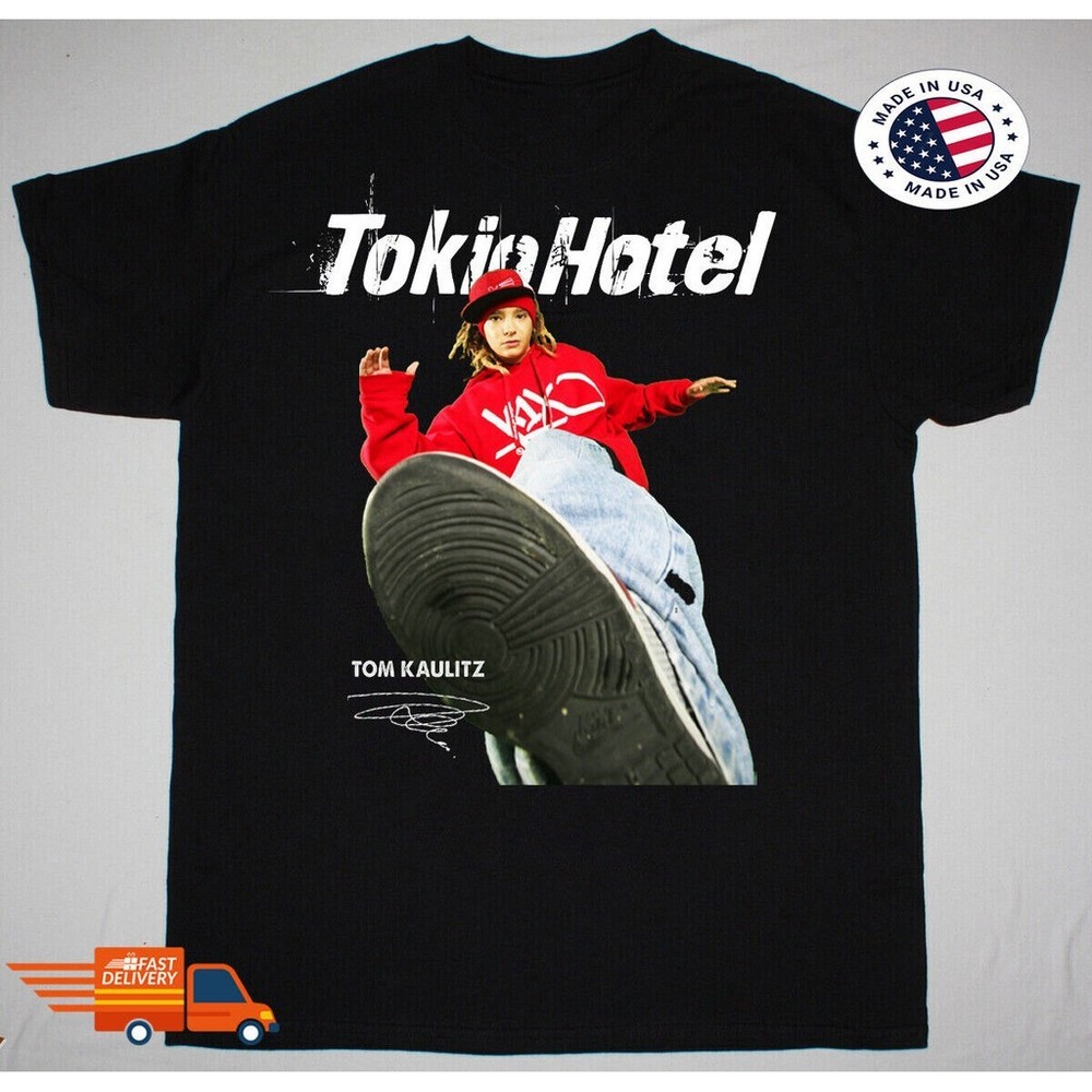 New Rare Tom Kaulitz – Tokio Hotel Band Black Shirt All size H428