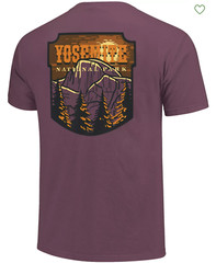 Comfort Colors Men’s Yosemite National Park T-Shirt M Berry Rustic Sunset Shield