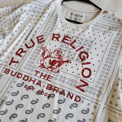 XL TRUE RELIGION White BUDDHA Brand Short Sleeve Designer Graphic White T Shirt