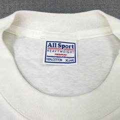 Vintage 90s Los Angeles Script Spellout T-Shirt Mens XL White Purple All Sport