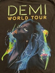 Alstyle Demi Lovato Neon Lights Black double Sided 2014 Concert T-Shirt Sz MED