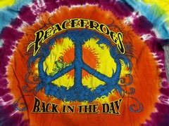 Peace Frogs Shirt Mens Medium Tie Dye Back In The Day Hippie Graphic Tee T-Shirt