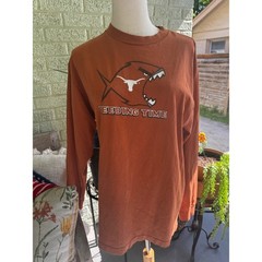 Texas Longhorns Long Sleeve Shirt Burnt Orange Feeding Time Top of Food Chain L
