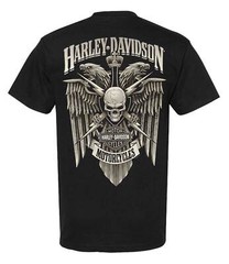 Harley-Davidson Men’s Lightning Crest Crew-Neck Short Sleeve Cotton T-Shirt
