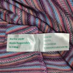 Marine Layer Men’s Re-Spun Crew T-Shirt M/L Multicolored Striped Stretch Crew